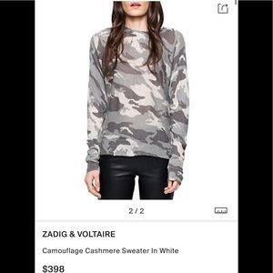 Zadig & voltaire cashmere camo sweater